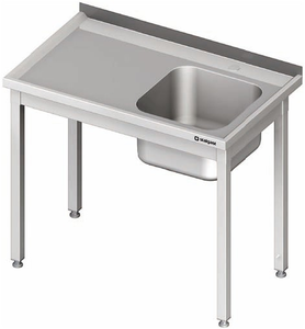 Stół ze zlewem jednokomorowym z prawej strony bez półki 1300x700x850 mm | STALGAST, 980647130