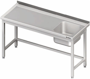Stół ze zlewem jednokomorowym z prawej strony bez półki 1800x700x850 mm | STALGAST, 980657180