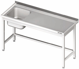Stół ze zlewem jednokomorowym z lewej strony bez półki 1500x600x850 mm | STALGAST, 980676150