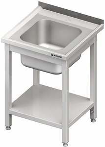 Stół ze zlewem jednokomorowym z półką 600x700x850 mm | STALGAST, 980687060