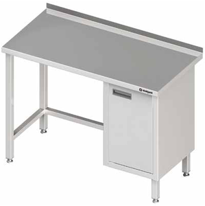 Stół przyścienny z szafką z drzwiami skrzydłowymi po prawej stronie 1000x700x850 mm | STALGAST, 980497100