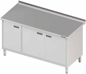 Stół przyścienny z szafką z drzwiami skrzydłowymi 1400x600x850 mm | STALGAST, 980546140