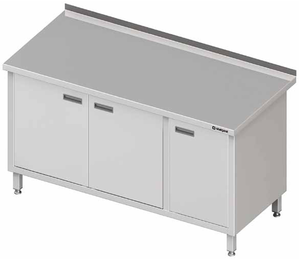 Stół przyścienny z szafką z drzwiami skrzydłowymi 1800x600x850 mm | STALGAST, 980556180