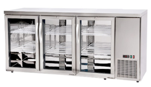 Lada chłodnicza barowa nierdzewna, 3 drzwi przeszklone, 493 l, 0,185 kW | ARKTIC, 241363