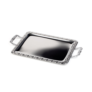 Taca prostokątna do serwowania z rantem dekoracyjnym i uchwytami 520x310 mm | APS, Schöner Essen