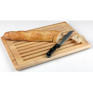 Deska prostokątna drewniana do krojenia pieczywa z tacą na okruchy 475x320 mm | APS, Rubberwood