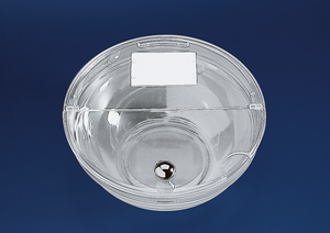 Pokrywa do salaterki z uchwytem chromowanym o średnicy 235 mm, przeźroczysta | APS, 11878