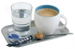 Taca prostokątna ze stali nierdzewnej do serwowania kawy 215x130 mm | APS, Kaffeehaus