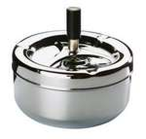 Popielniczka z przyciskiem o średnicy 130 mm, chromowana | APS, Klassiker