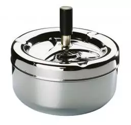 Popielniczka z przyciskiem o średnicy 130 mm, chromowana | APS, Klassiker