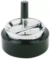 Popielniczka z przyciskiem o średnicy 105 mm, czarna | APS, Klassiker