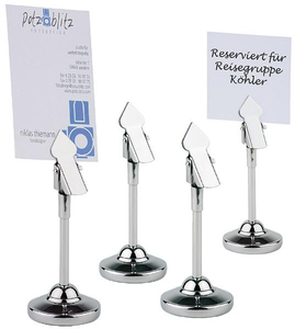Stojak z klipsem ze stali nierdzewnej o średnicy 40 mm, zestaw 4 sztuk | APS, 00070
