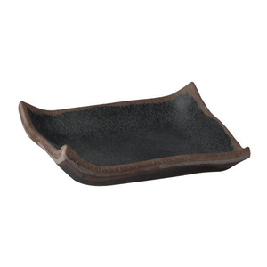 Półmisek kwadratowy z melaminy 145x145x20 mm, czarny | APS, Marone