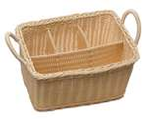 Koszyk prostokątny na sztućce 260x180x150 mm, beżowy | APS, Economic