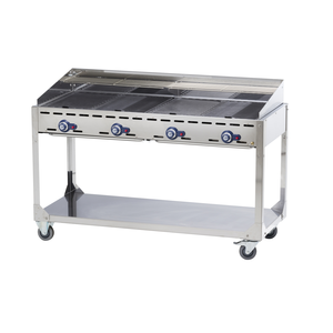 Grill 4-palnikowy Green Fire z podstawą na kółkach | HENDI, Profi Line