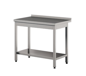 Stół przyścienny z półką ze stali nierdzewnej, 1600x600x850 mm, ECO Line | EDENOX, WT-166 PL S
