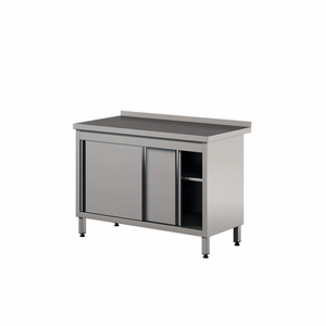 Stół przyścienny z szafką ze stali nierdzewnej, 1000x600x850 mm, ECO Line | EDENOX, WM-106 PL 2SD