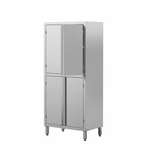 Szafa magazynowa ze stali nierdzewnej, drzwi skrzydłowe, 2 poziomy półek, 800x500x2000 mm, ECO Line | EDENOX, SC4-85/20 2S HD