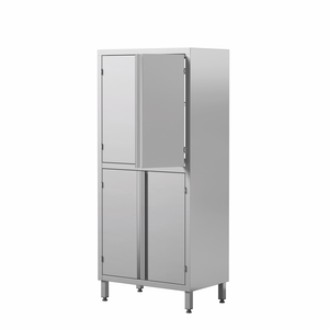 Szafa magazynowa przelotowa ze stali nierdzewnej, drzwi skrzydłowe, 2 poziomy półek, 900x700x2000 mm, ECO Line | EDENOX, SC8-97/20 2S HD