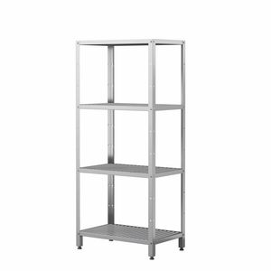 Regał skręcany z półkami gretingowymi ze stali nierdzewnej, 600x400x1800 mm, ECO Line | EDENOX, SSDG-640