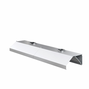 Okap przyścienny trapezowy ze stali nierdzewnej, 2600x800x450 mm, ECO Line | EDENOX, WEH-2608/2