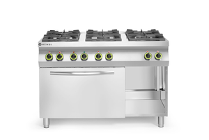 Kuchnia gazowa 6-palnikowa z konwekcyjnym piekarnikiem elektrycznym GN 1/1 | HENDI, Kitchen Line