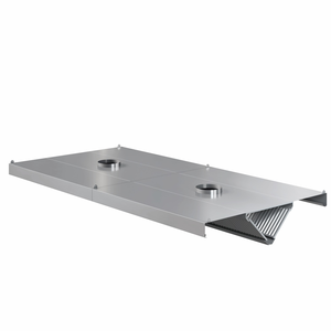 Okap centralny skośny ze stali nierdzewnej, 3300x1200x450 mm, ECO Line | EDENOX, CEHO-3312/2