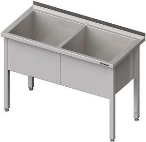 Stół z basenem dwukomorowym 1500x600x850 mm | STALGAST, 981386150