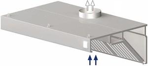 Okap przyścienny skośny 3800x800x450 mm | STALGAST, 9820808380