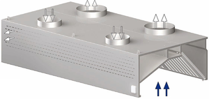 Okap przyścienny skrzyniowy kompensacyjny 4000x1400x450 mm | STALGAST, 9821314400