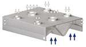 Okap centralny skrzyniowy kompensacyjny 3500x2000x450 mm | STALGAST, 9821620350