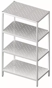 Regał magazynowy półki perforowane, 1400x600x1800 mm | STALGAST, 981866140