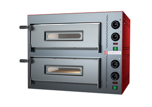 Dwukomorowy piec do pizzy ze stali nierdzewnej sterowany manualnie, 2x2 pizza 250 mm | PIZZA GROUP, M50/13-B