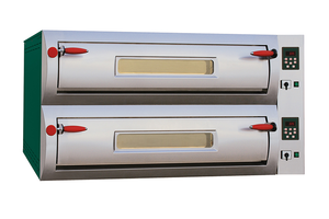 Dwukomorowy piec do pizzy ze stali nierdzewnej sterowany cyfrowo, 1100x1350x800 mm | PIZZA GROUP, PR DS12