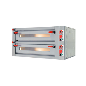 Dwukomorowy piec do pizzy ze stali nierdzewnej sterowany cyfrowo, 2x6 pizza 340 mm | PIZZA GROUP, Pyralis D12L