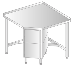 Stół narożny z szafką, 868x868x850 mm | DORA METAL, GT-3110