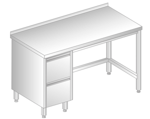 Stół z szufladami 1700x600x850 mm | DORA METAL, GT-3112