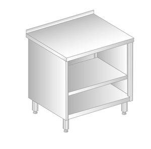 Stół z szafką otwartą i półką 1500x700x850 mm | DORA METAL, GT-3115