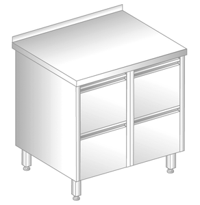 Stół z szufladami 800x700x850 mm | DORA METAL, GT-3121