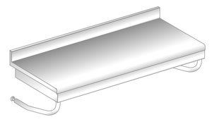 Stół podwieszany 1500x600x375 mm, z krawędzią antybryzgową | DORA METAL, DM-S-3002