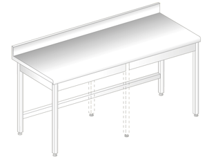 Stół do pracy 1600x600x850 mm, z krawędzią antybryzgową | DORA METAL, DM-S-3100