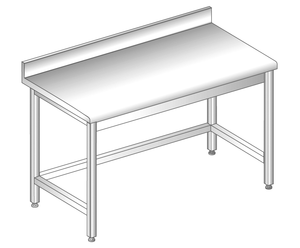 Stół do pracy 1100x600x850 mm, z krawędzią antybryzgową | DORA METAL, DM-S-3101