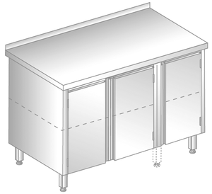 Stół z dwiema szafkami 1600x600x850 mm | DORA METAL, GT-3125