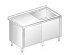 Stół ze zlewem i szafką 1000x700x850 mm | DORA METAL, GT-3211
