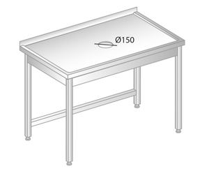 Stół z otworem na odpadki 1300x700x850 mm | DORA METAL, GT-3228