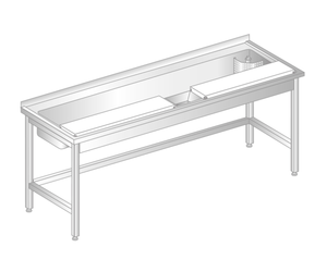 Stół do obróbki produktów 1800x700x850 mm | DORA METAL, GT-3238