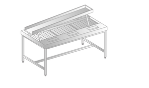 Stół do oczkowania, wersja jednostronna 2200x800x850 mm | DORA METAL, GT-3251