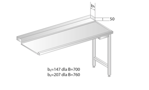 Stół wyładowczy do zmywarek 800x700x850 mm | DORA METAL, GT-3265
