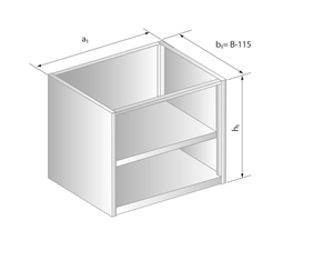 Moduł szafkowy otwarty 1100x485x650 mm | DORA METAL, DM-3115.1