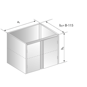 Moduł z drzwiami zawiasowymi 1200x585x650 mm | DORA METAL, DM-3117.1